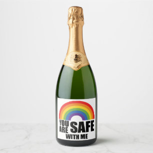 LGBTQ レインボープライド 私はあなたを守ります スパークリングワインラベル