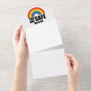 LGBTQ レインボープライド You Are Safe With Me オールインワン招待状
