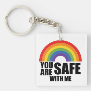 LGBTQ レインボープライド You Are Safe With Me キーホルダー