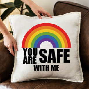 LGBTQ レインボープライド You Are Safe With Me クッション