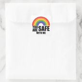 LGBTQ レインボープライド You Are Safe With Me スクエアシール (バッグ)