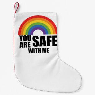 LGBTQ レインボープライド You Are Safe With Me スモールクリスマスストッキング