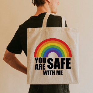 LGBTQ レインボープライド You Are Safe With Me トートバッグ
