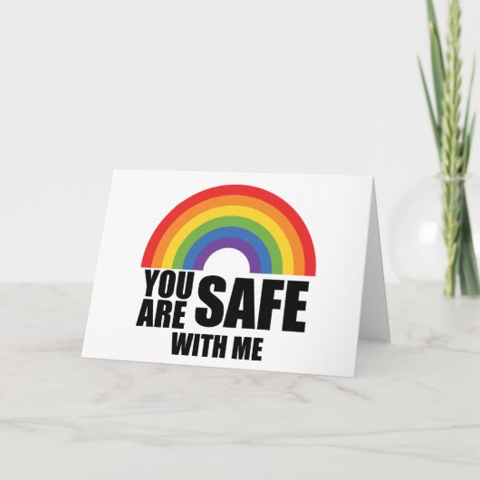 LGBTQ レインボープライド You Are Safe With Me ノートカード (正面)