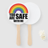 LGBTQ レインボープライド You Are Safe With Me ハンドファン (正面&裏面)