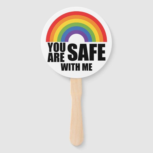 LGBTQ レインボープライド You Are Safe With Me ハンドファン (正面)