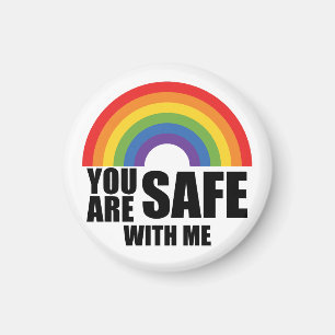 LGBTQ レインボープライド You Are Safe With Me マグネット