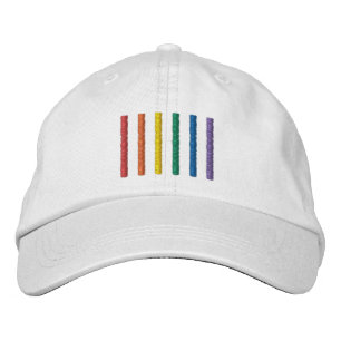 LGBTQ+レインボー刺繍野球帽 刺繍入りキャップ