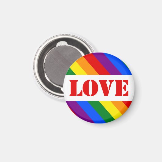 LGBTQ+レインボー国旗とプライド月への愛 – マグネット (正面/裏面)