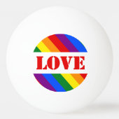LGBTQ+レインボー国旗とプライド月への愛 –  卓球ボール (正面)