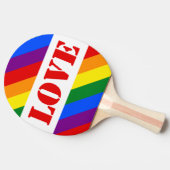 LGBTQ+レインボー国旗とプライド月への愛 –  卓球ラケット (横)