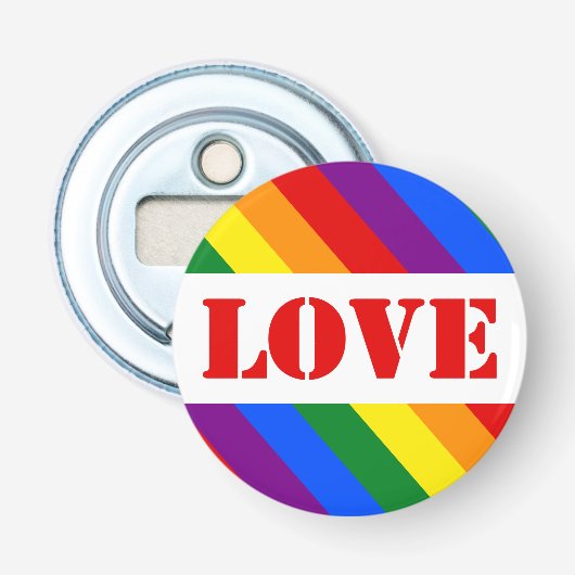 LGBTQ+レインボー国旗とプライド月への愛 –  栓抜き (正面)