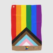 LGBTQ /レインボー国旗モノグラムのとプライド ゴルフタオル (正面)