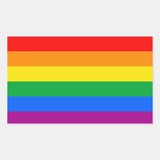 LGBTQ+レインボー国旗 長方形シール (正面)