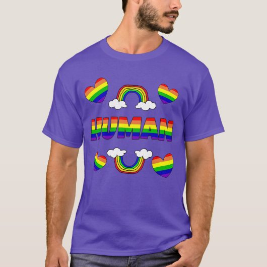 LGBTQ+ レインボー文字 Tシャツ (正面)