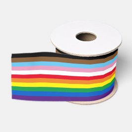 LGBTQ レインボー11色ストライプ 包括的ゲイプライドフラグ グログランリボン