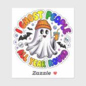 LGBTQ レインボー おもしろハロウィン – 私は人を幽霊のように扱う シール (シート)
