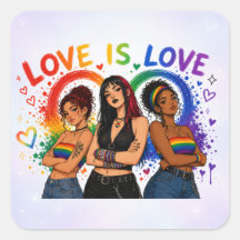 LGBTQ レインボー ガールズ ステッカー