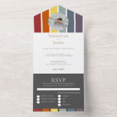 LGBTQ レインボー ゲイ エレガント オールインワン招待状 (内側)