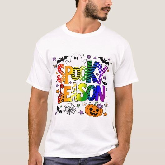 LGBTQ レインボー スプーキーシーズン ハロウィン Tシャツ (正面)