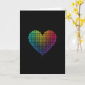 LGBTQ レインボー ドット ハート カード (黄色い花)