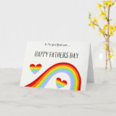 LGBTQ レインボー & ハートの父の日おめでとう カード (黄色い花)