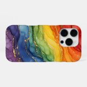 LGBTQ レインボー マーブル  iPhoneケース (裏面横)