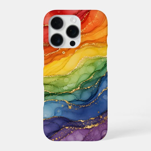 LGBTQ レインボー 大理石  iPhoneケース (裏面)