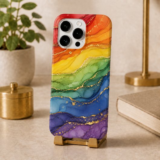 LGBTQ レインボー 大理石  iPhoneケース