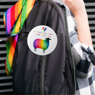 LGBTQ レインボー 羊 缶バッジ