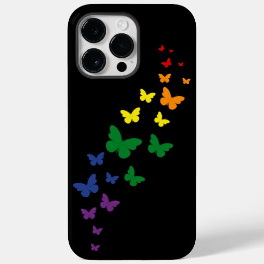 LGBTQ レインボー 蝶の軌跡 Case-Mate iPhoneケース (裏面)