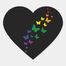 LGBTQ レインボー 蝶 トレイル ハートシール