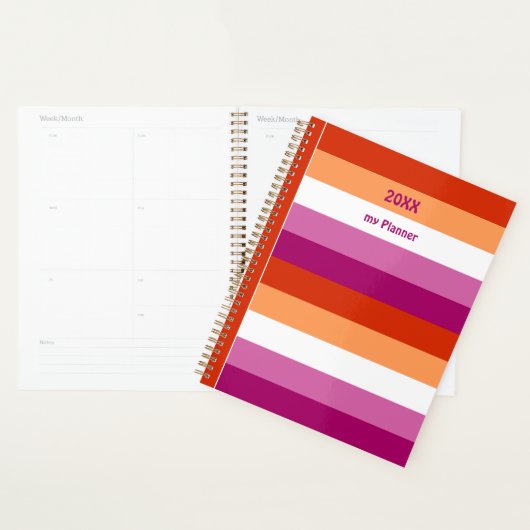 LGBTQ+レズビアン国旗ストライプのプライド- プランナー手帳 (ディスプレー)
