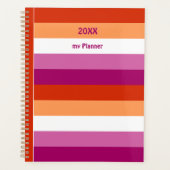 LGBTQ+レズビアン国旗ストライプのプライド- プランナー手帳 (正面)