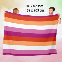 LGBTQ+ レズビアン フラグ ストライプ プライド -  フリースブランケット