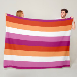 LGBTQ+ レズビアン フラグ ストライプ プライド -  フリースブランケット