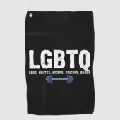 LGBTQ レッグス お尻 二の腕 太もも 筋トレ大好き ゴルフタオル (正面)