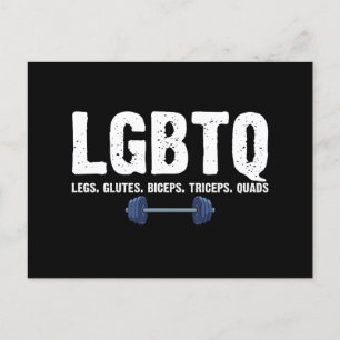LGBTQ レッグス グルテ バイセプス トライセプス 大腿四頭筋 ジム好き ポストカード