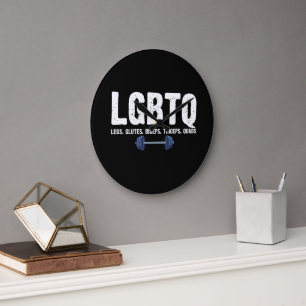 LGBTQ レッグス グルテ バイセプス トライセプス 大腿四頭筋 ジム好き ラージ壁時計