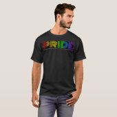 LGBTQ レトロ プライド レインボー カラー プレミアム Tシャツ (正面フル)