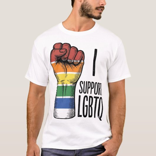LGBTQ ヴィンテージ プライド フィスト Tシャツ デザイン 1 (正面)