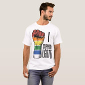 LGBTQ ヴィンテージ プライド フィスト Tシャツ デザイン 1 (正面フル)