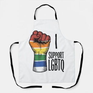 LGBTQ ヴィンテージ プライド フィスト Tシャツ デザイン 1 エプロン