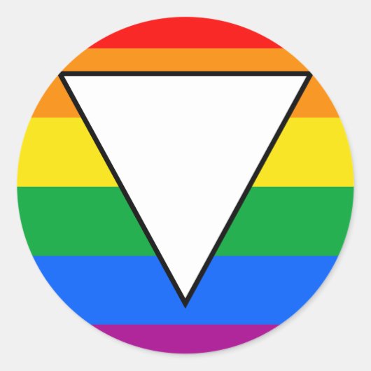 LGBTQ+三角形とレインボープライド ラウンドシール (正面)