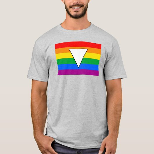 LGBTQ+三角形とレインボープライド Tシャツ (正面)
