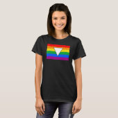 LGBTQ+三角形とレインボープライド Tシャツ (正面フル)