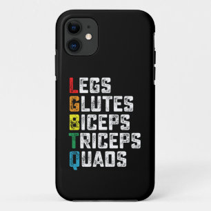LGBTQ 下半身 二の腕 三頭筋 大腿四頭筋 面白いジム iPhone 11 ケース