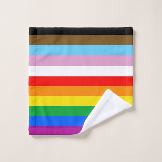 LGBTQ+ 包括的プライドフラグ ウォッシュタオル (ウォッシュタオル)