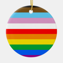 LGBTQ+ 包括的プライドフラグ セラミックオーナメント
