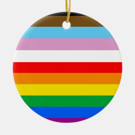 LGBTQ+ 包括的プライドフラグ セラミックオーナメント (正面)